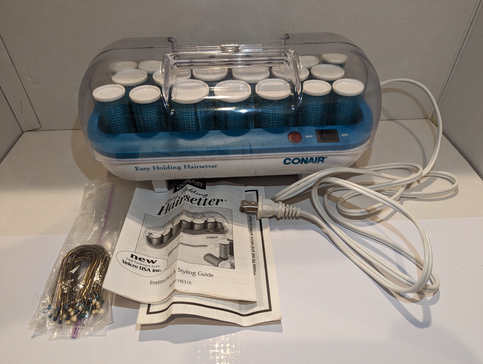 Conair Easy Holding Hairsetter Grip Rollers 20 Hot Curlers and Clips