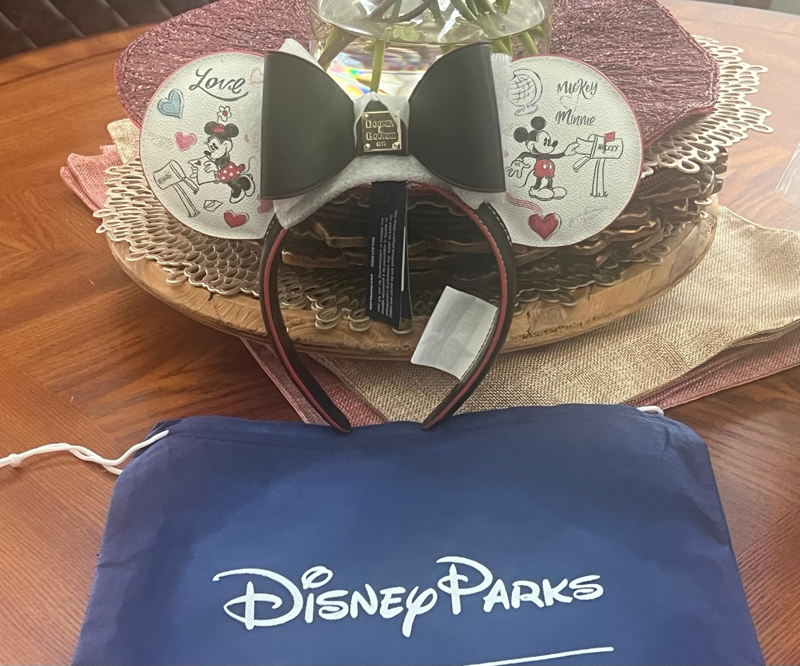 Disney Mickey and Minnie Mouse Sweethearts Dooney & Bourke Ear Headband- NEW
