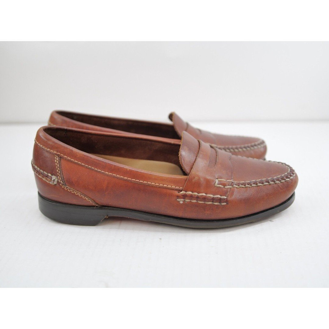 Johnston & Murphy Loafer 9 Brown Leather Slip On Dress Shoe M3353