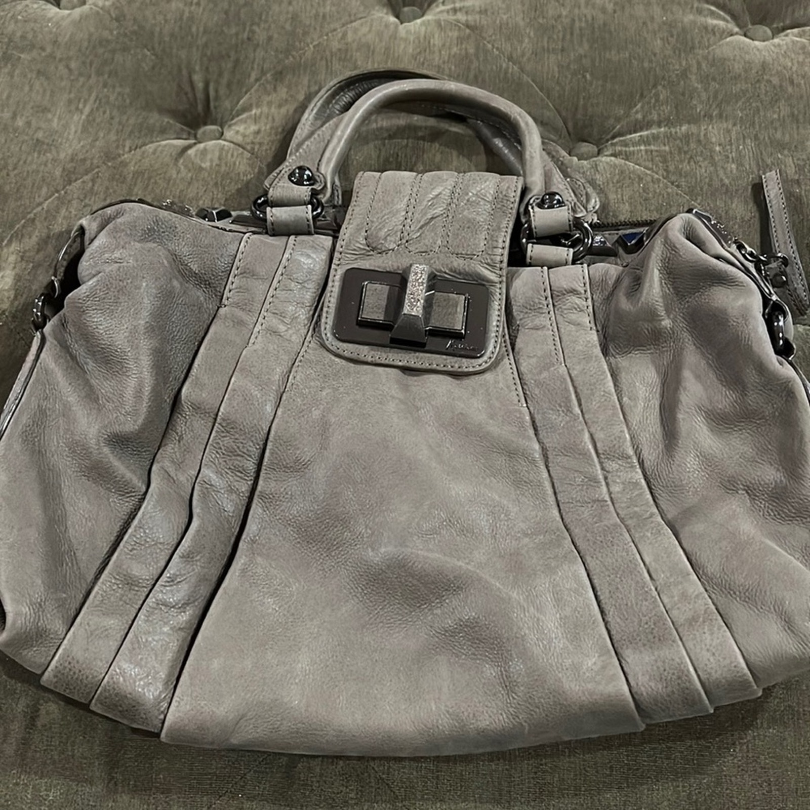 Marciano grey soft leather bag