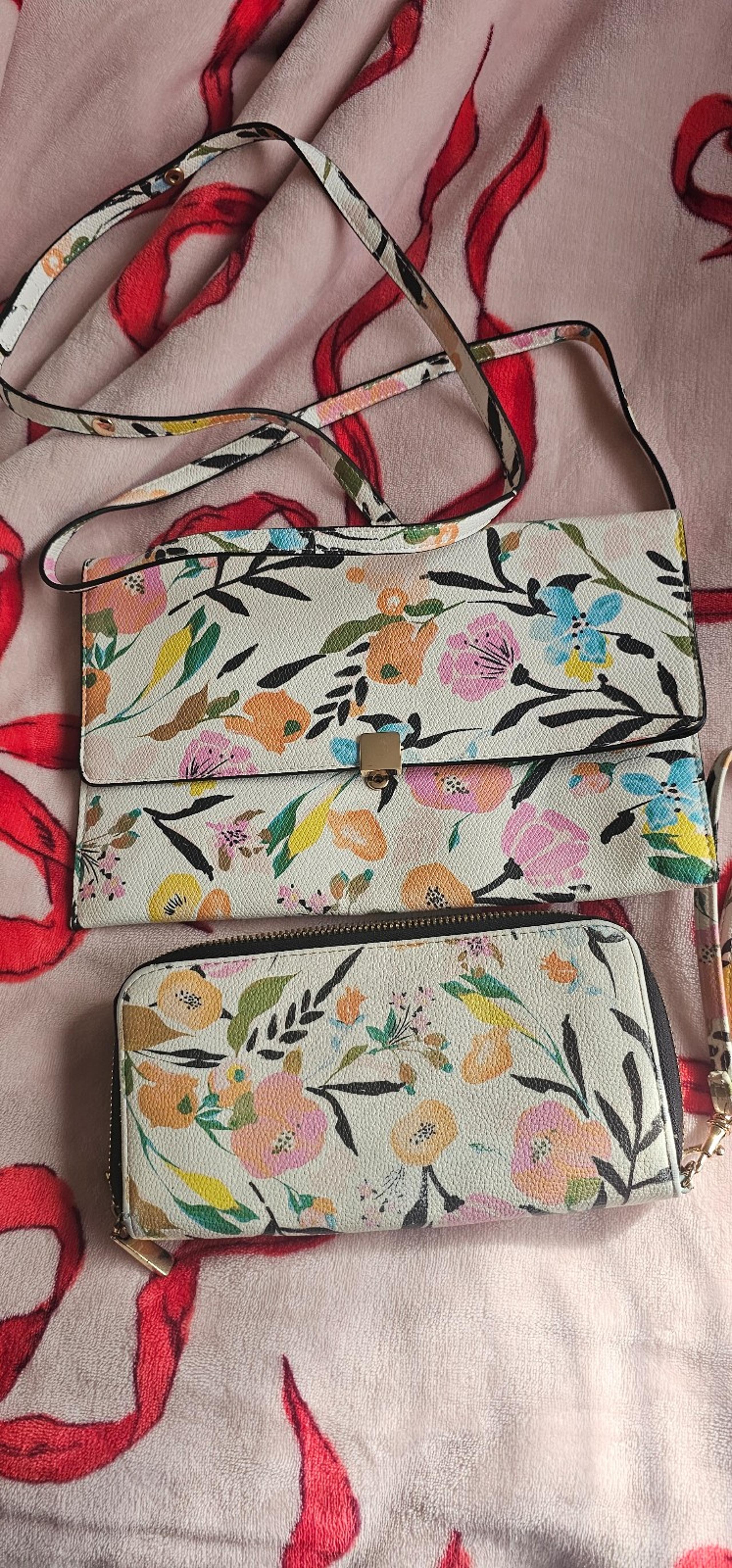 Floral Crossbody Bag & Matching Wallet