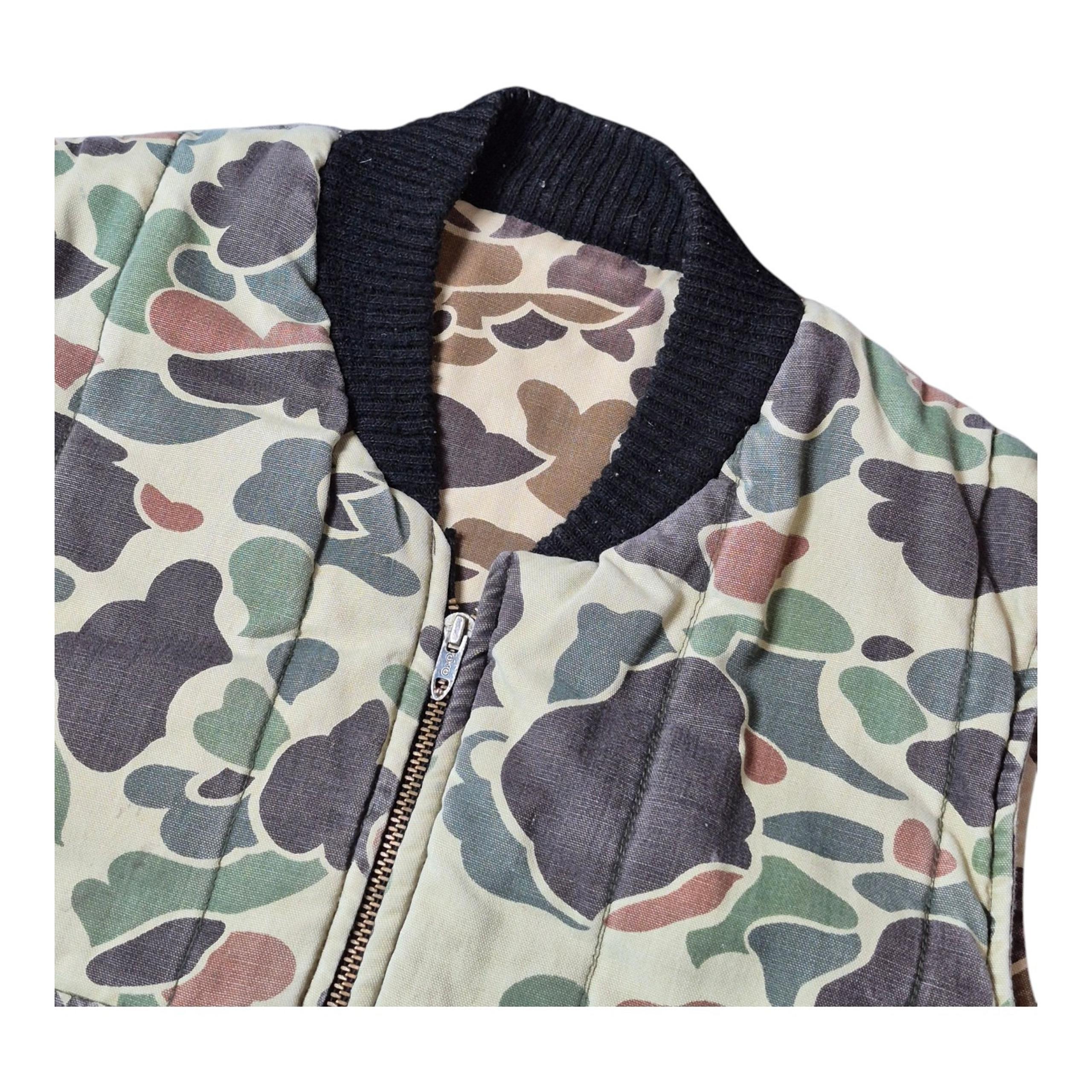 VTG Walls Reversible Camo Hunting Hiking Vest Cotton Full Zip Men's M