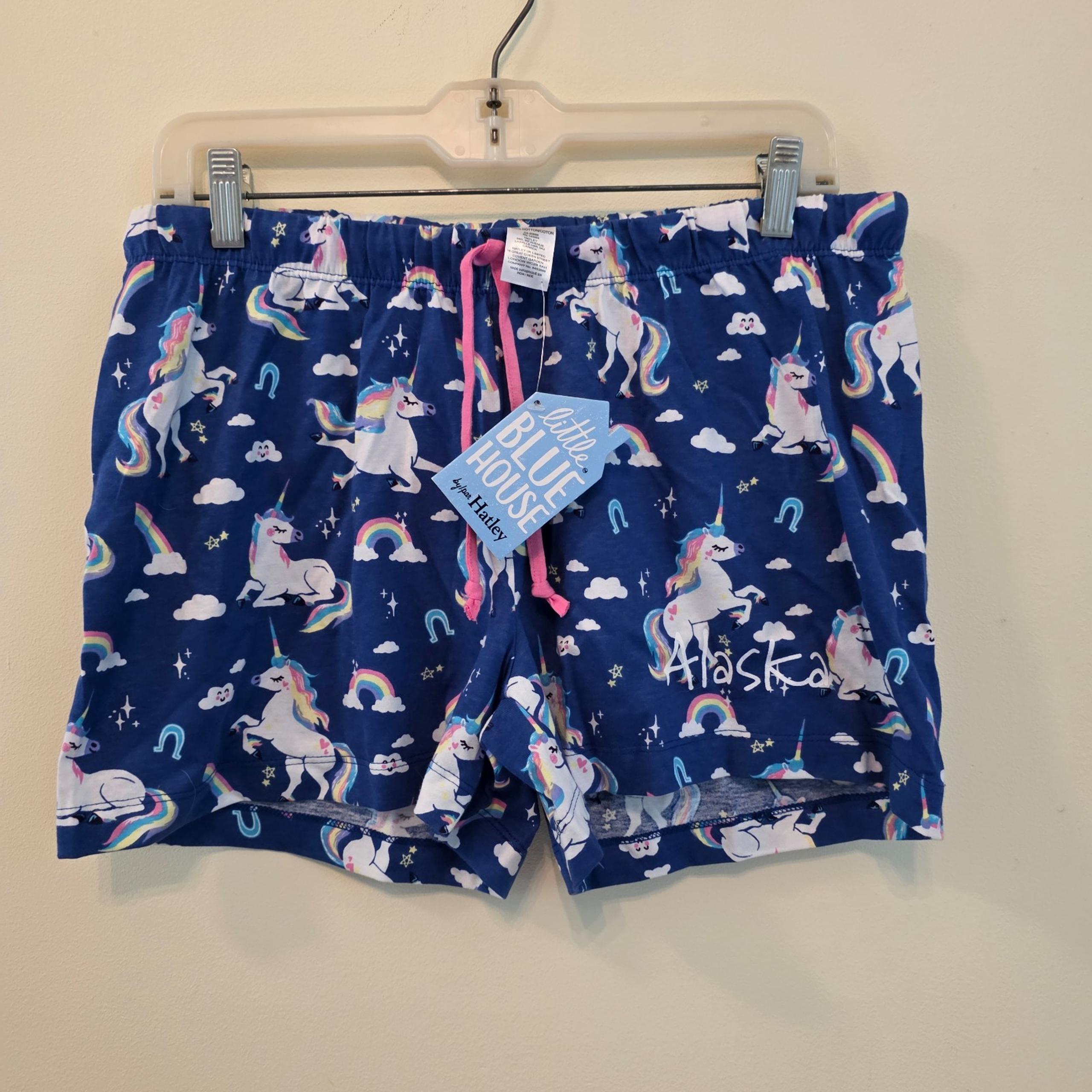 Little Blue House Hatley Women's PJ Pajama Lounge Boxer Shorts Unicorns Alaska