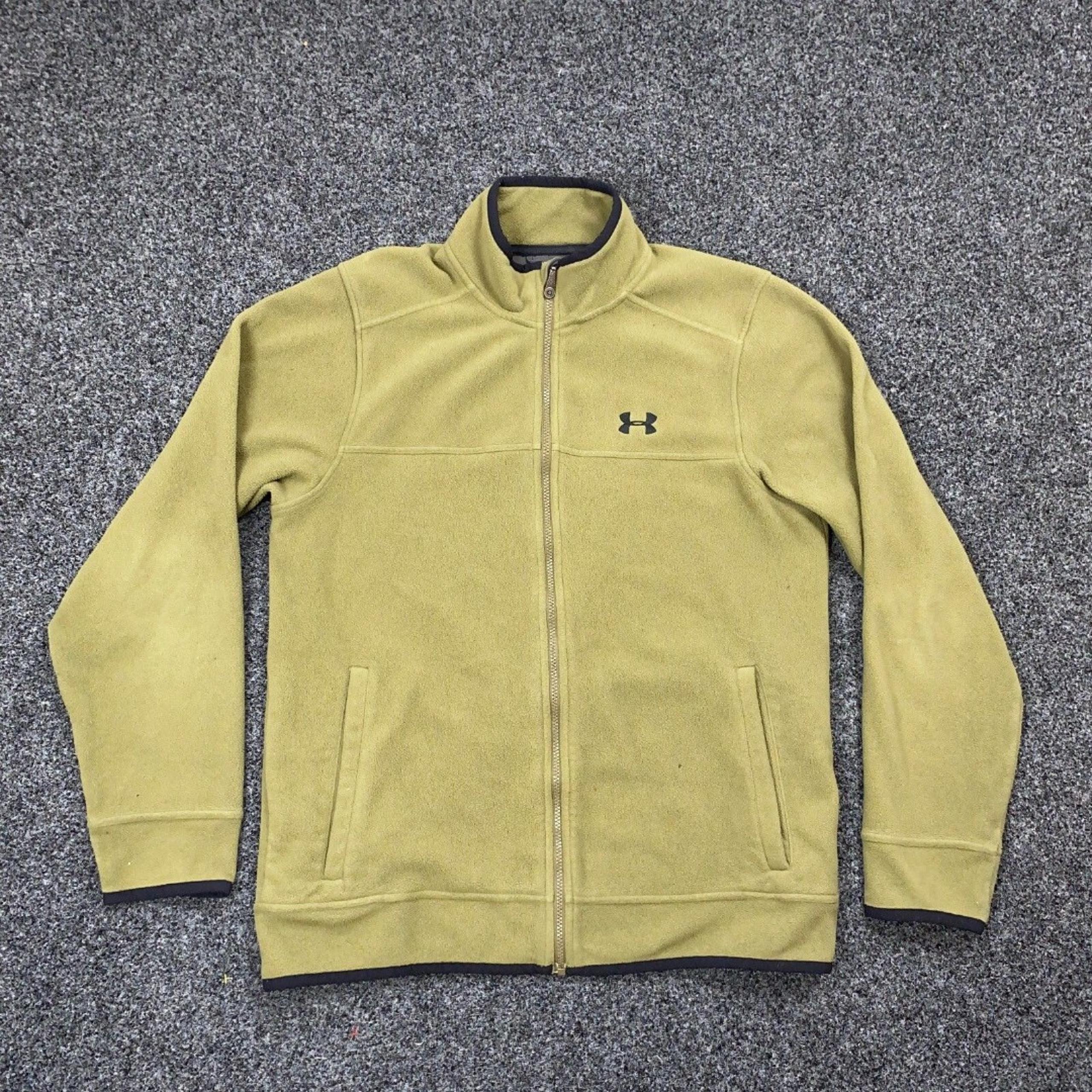 Under Armour Jacket Mens Loose Full Zip Fleece Army Green Jacket Size XL EUC!