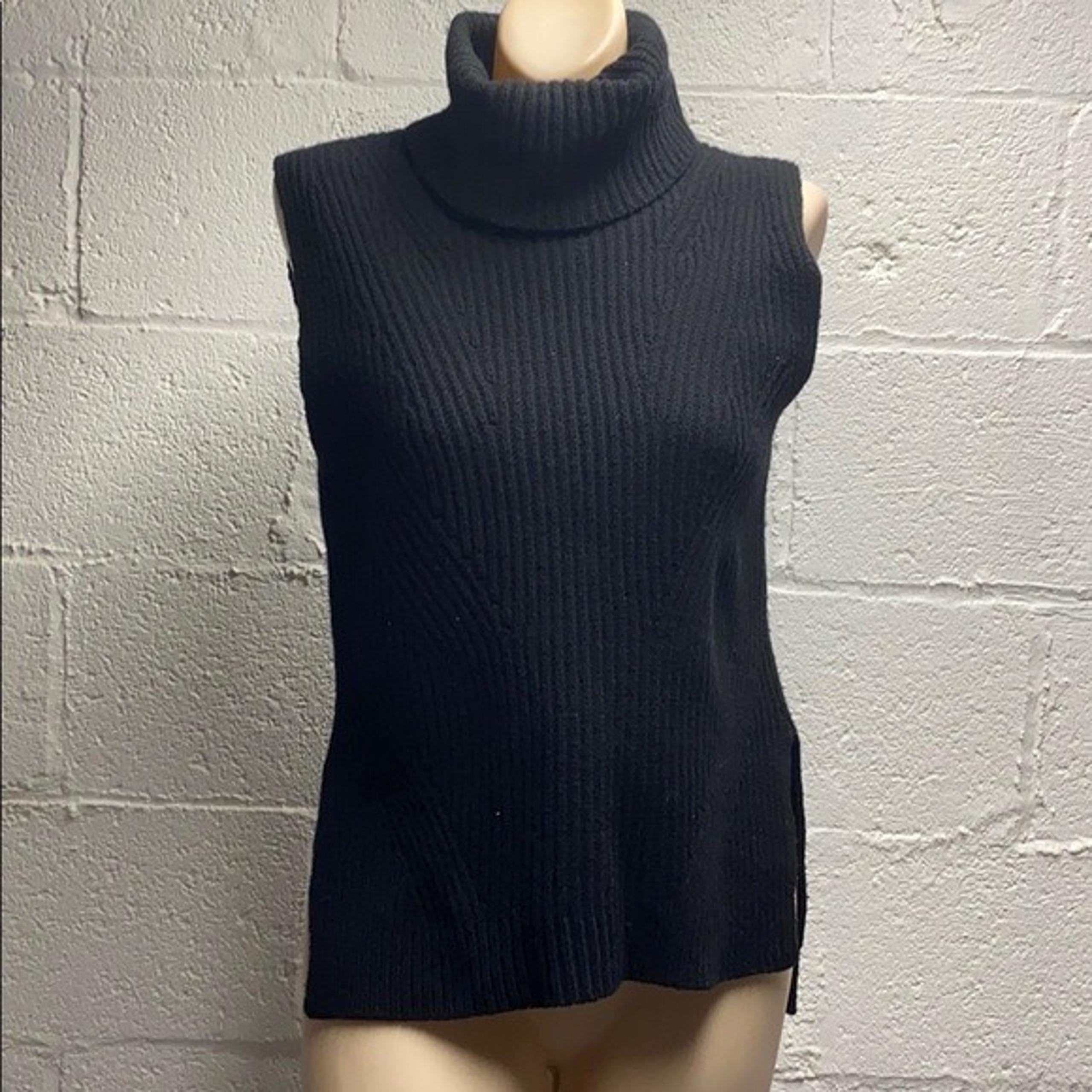 Madewell wool Sleeveless black Turtlenec