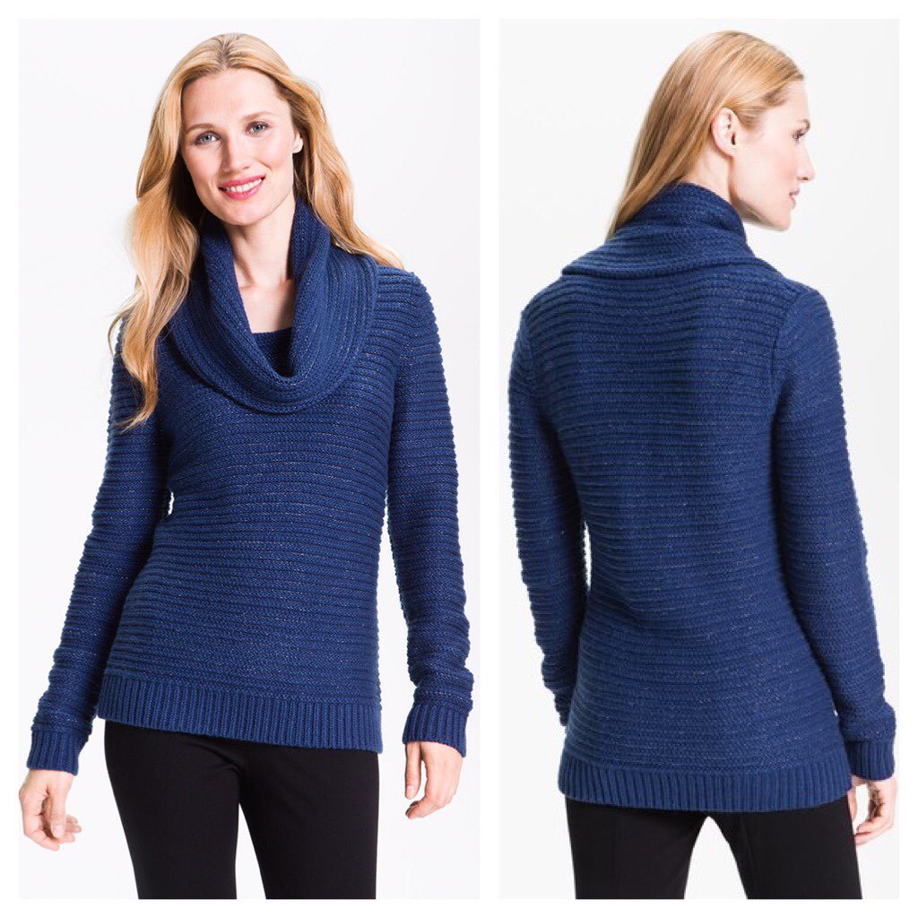 XS Classiques Entier Blue Cowl Sweater