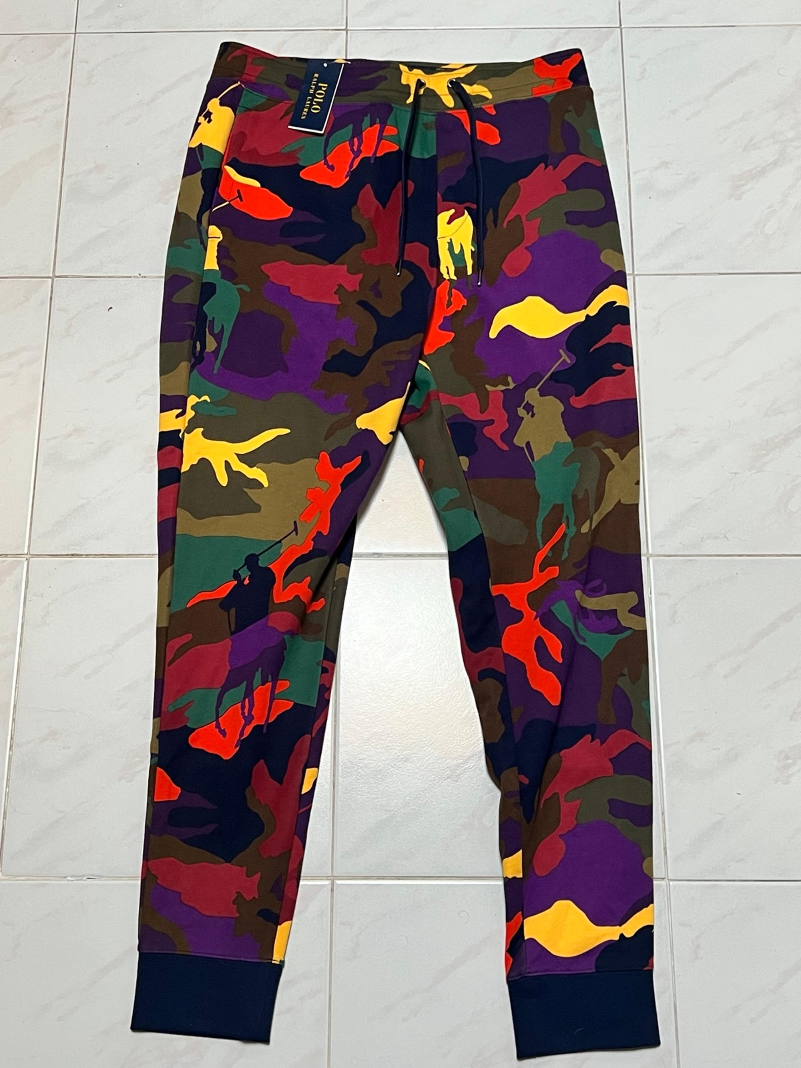 Polo Ralph Lauren Double Knit Joggers Pants Multicolor Camouflage Men M $168