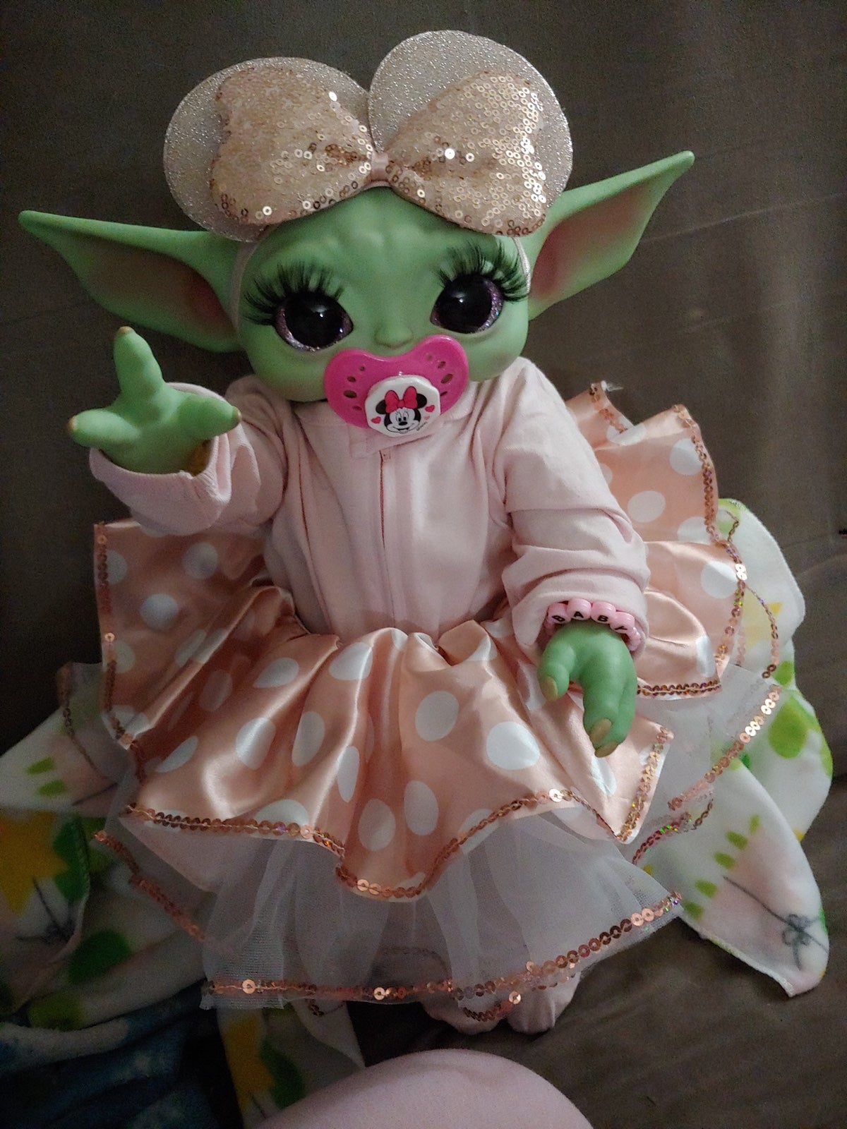 Girl Yoda art doll