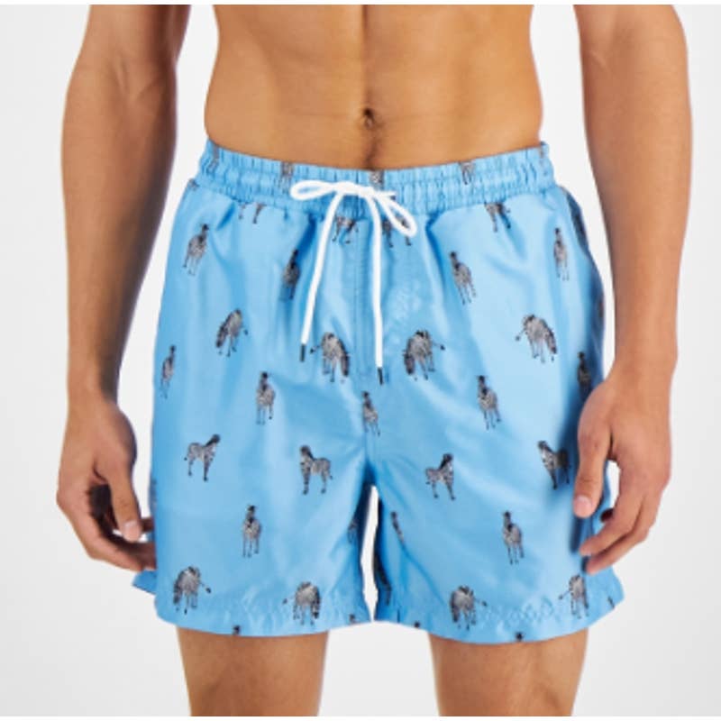 INC International Concepts Men's Zebra Ditsy 5 Board Shorts, Size M