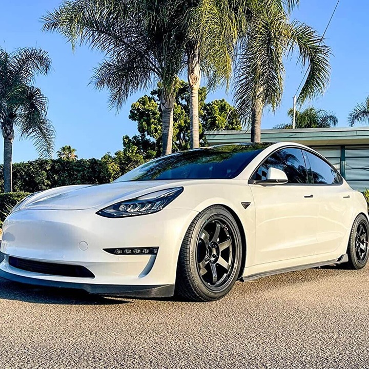 New Tesla Model 3 2017-2023 Real Carbon Fiber Side Skirts Extension Lip Panel