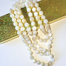 44 MOTHER OF PEARL BEAD NECKLACE - ENDLESS STRAND & KNOTTED