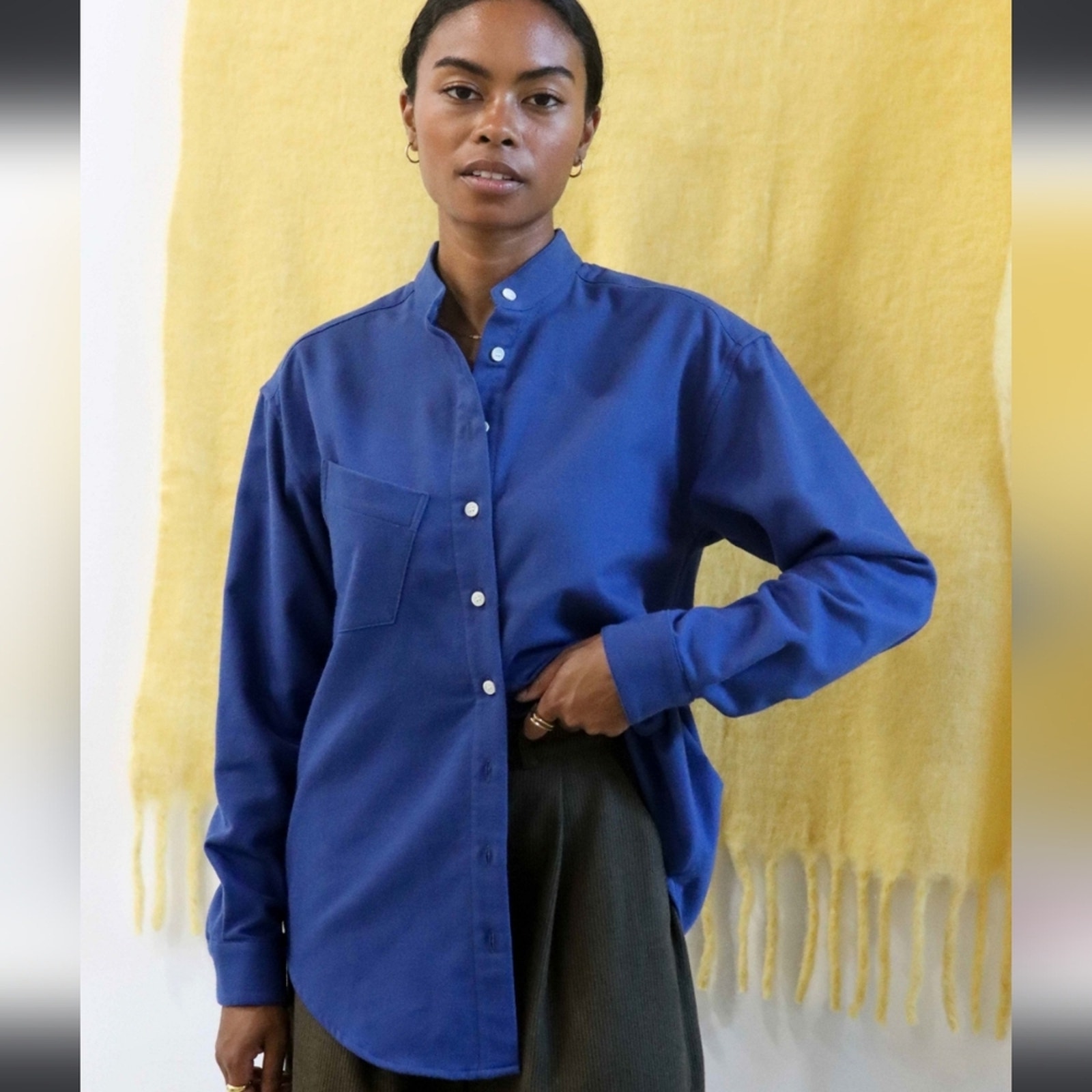 Pomp The Logophile Wayward Fit Tunic Twill Flannel Blue Size XS
