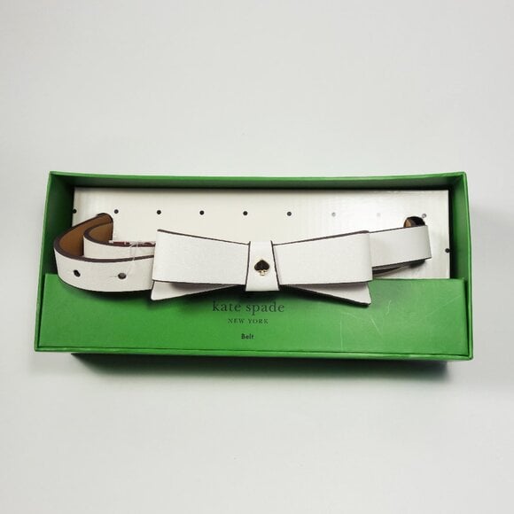 Kate Spade White Bow Belt M/L Gift Set NWT!