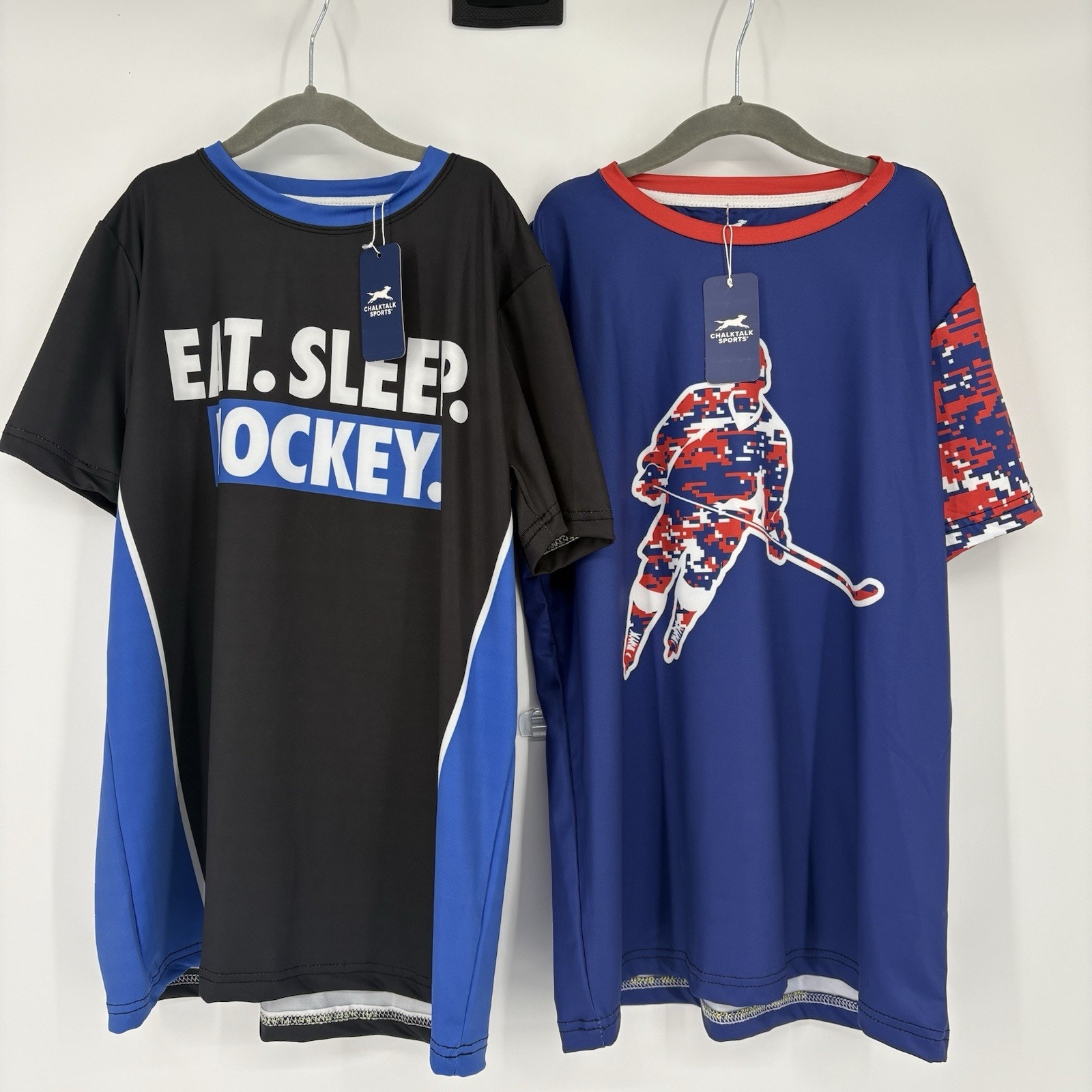 NWT Chalktalk Sports lot of 2 YM Hockey Shirts
