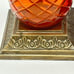 Amber glass and brass pineapple duel Candle holders