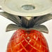 Amber glass and brass pineapple duel Candle holders