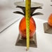 Amber glass and brass pineapple duel Candle holders