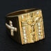 Cross Jesus Ring Charm Mens Ring size 9