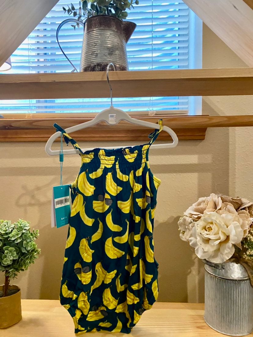 Posh peanut bubble romper bananas