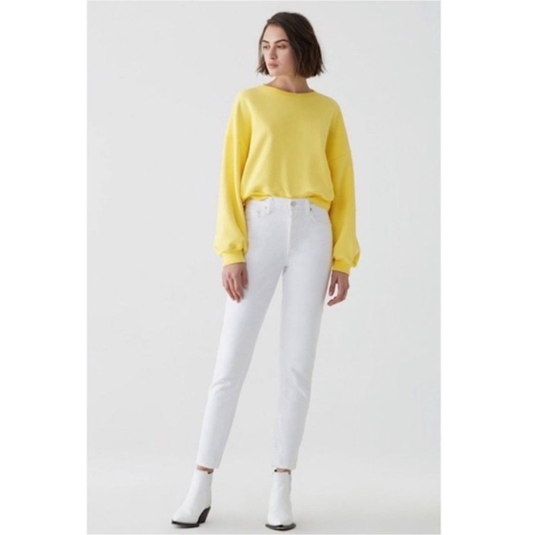 NWT AGOLDE Jamie High Rise Jeans Classic Fit White Womens Sz 29 Button Fly USA
