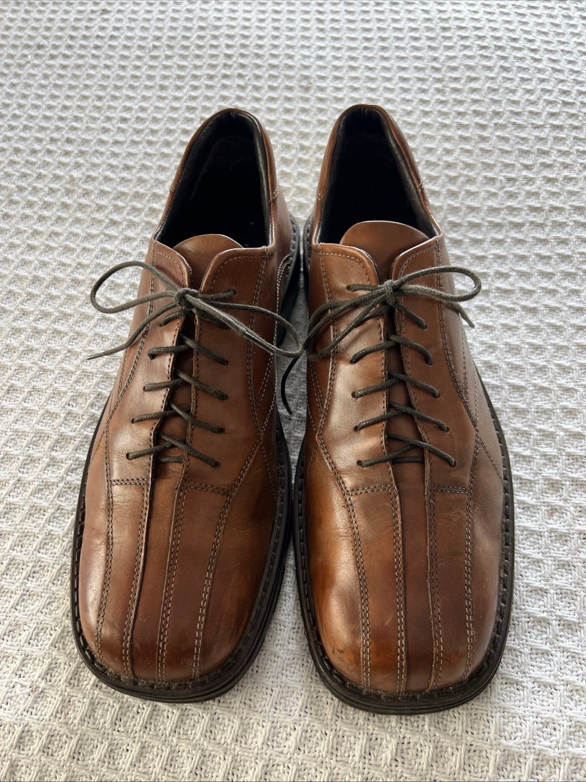 Bass Mens Canal Dress Shoes Loafers 1780 261 Size 9.5 M Brown Lace UP Leather