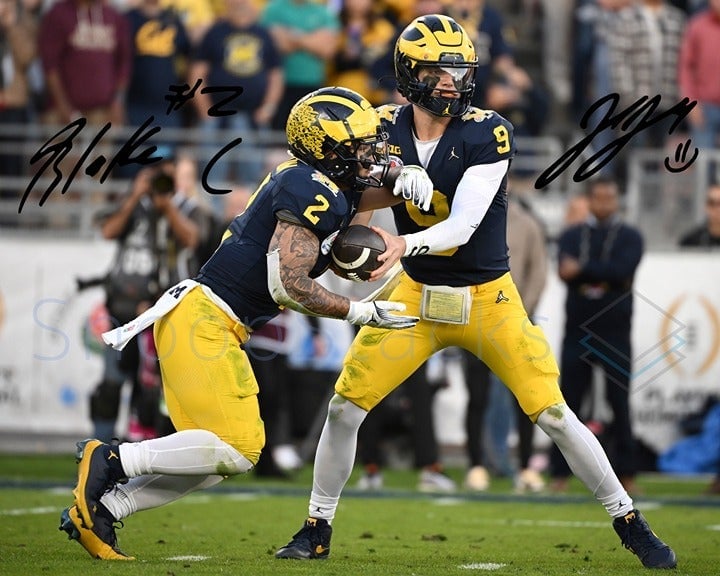 J.J. McCarthy Blake Corum Signed 16x20 Glossy RP Photo Michigan Wolverines 3