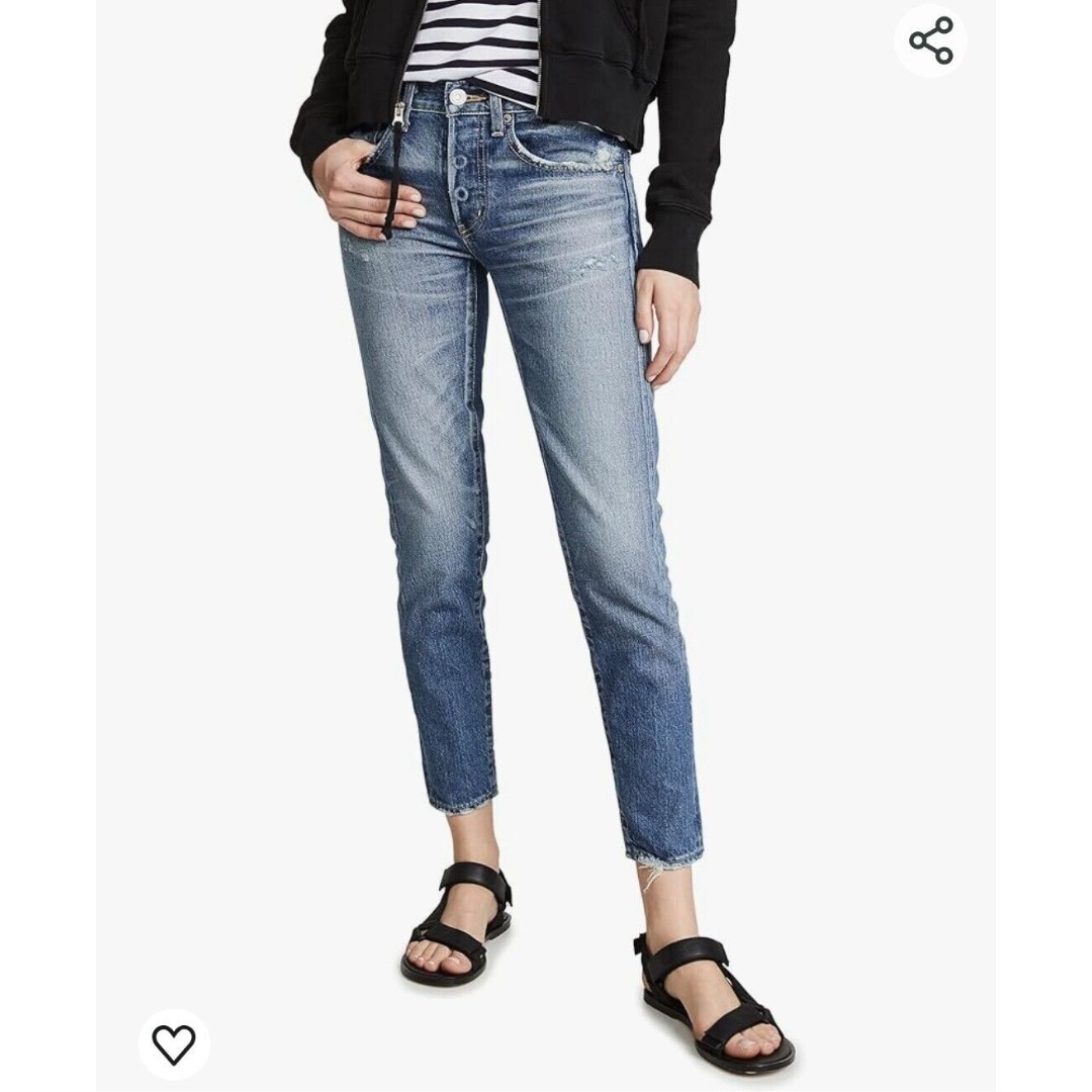 Moussy Vintage Vienna Tapered Button Fly Jeans 25 Distressed Made in Japan 425