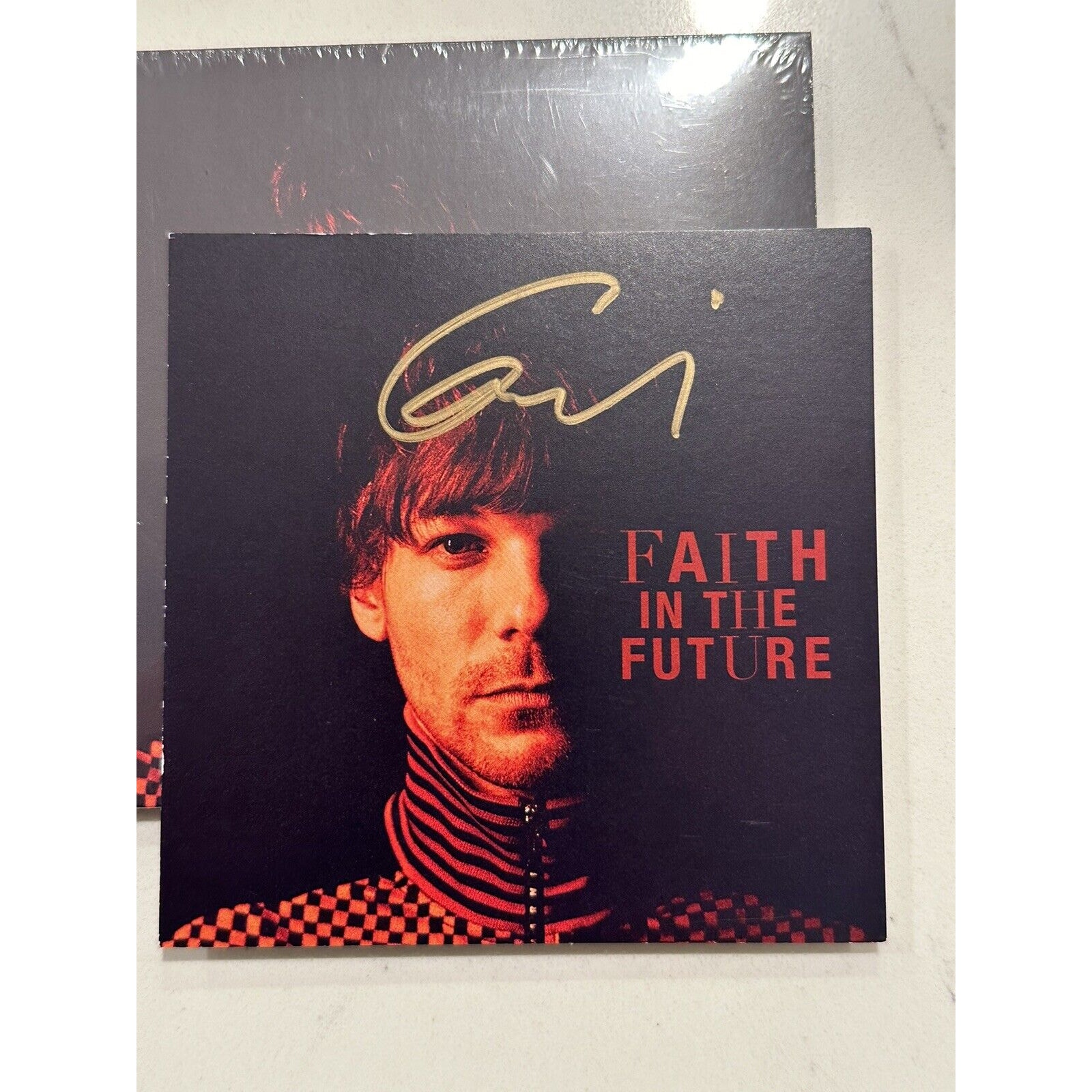 SIGNED LOUIS TOMLINSON FAITH IN THE FUTURE AUTOGRAPHED NEW CD One Direction #13 - detail