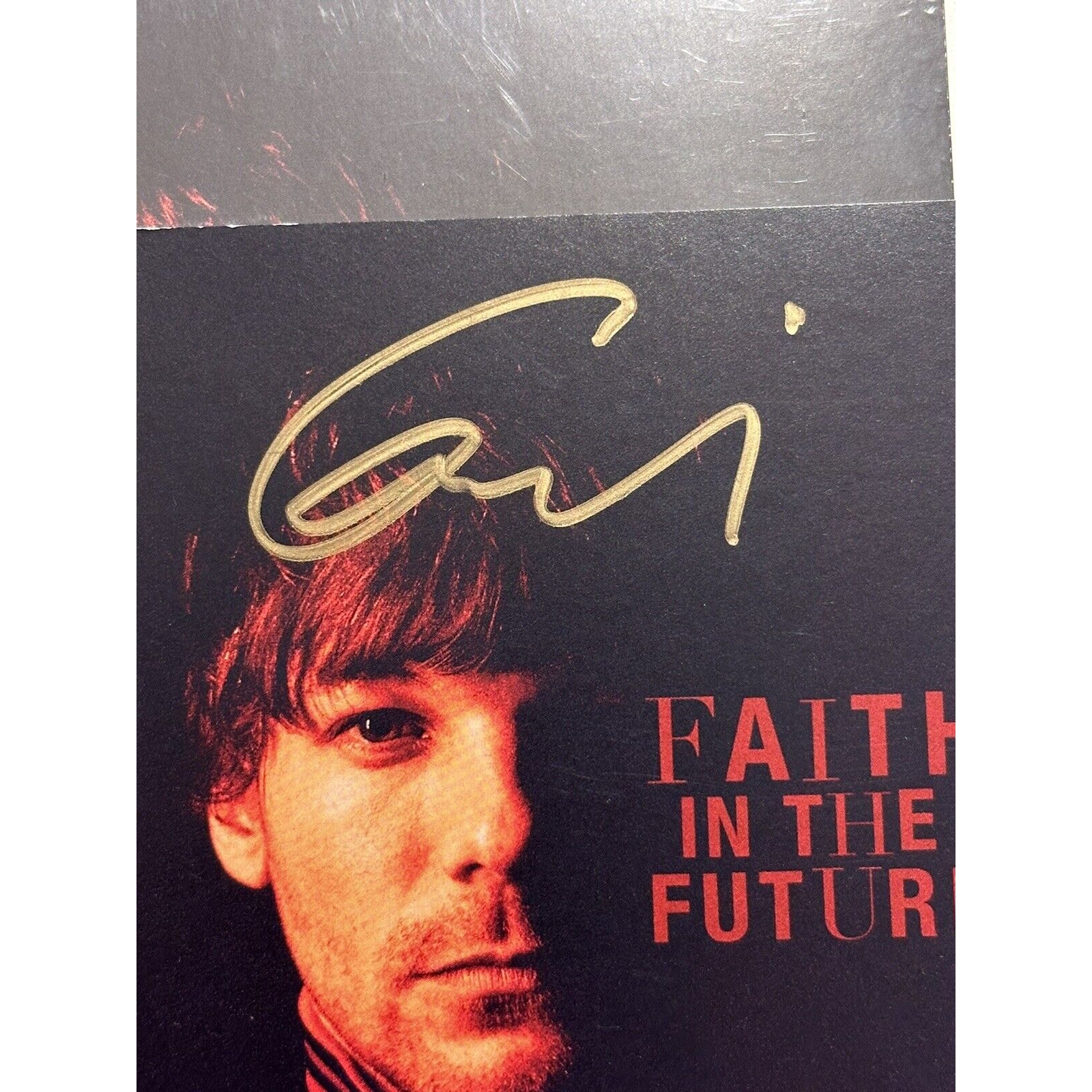 SIGNED LOUIS TOMLINSON FAITH IN THE FUTURE AUTOGRAPHED NEW CD One Direction #13 - detail
