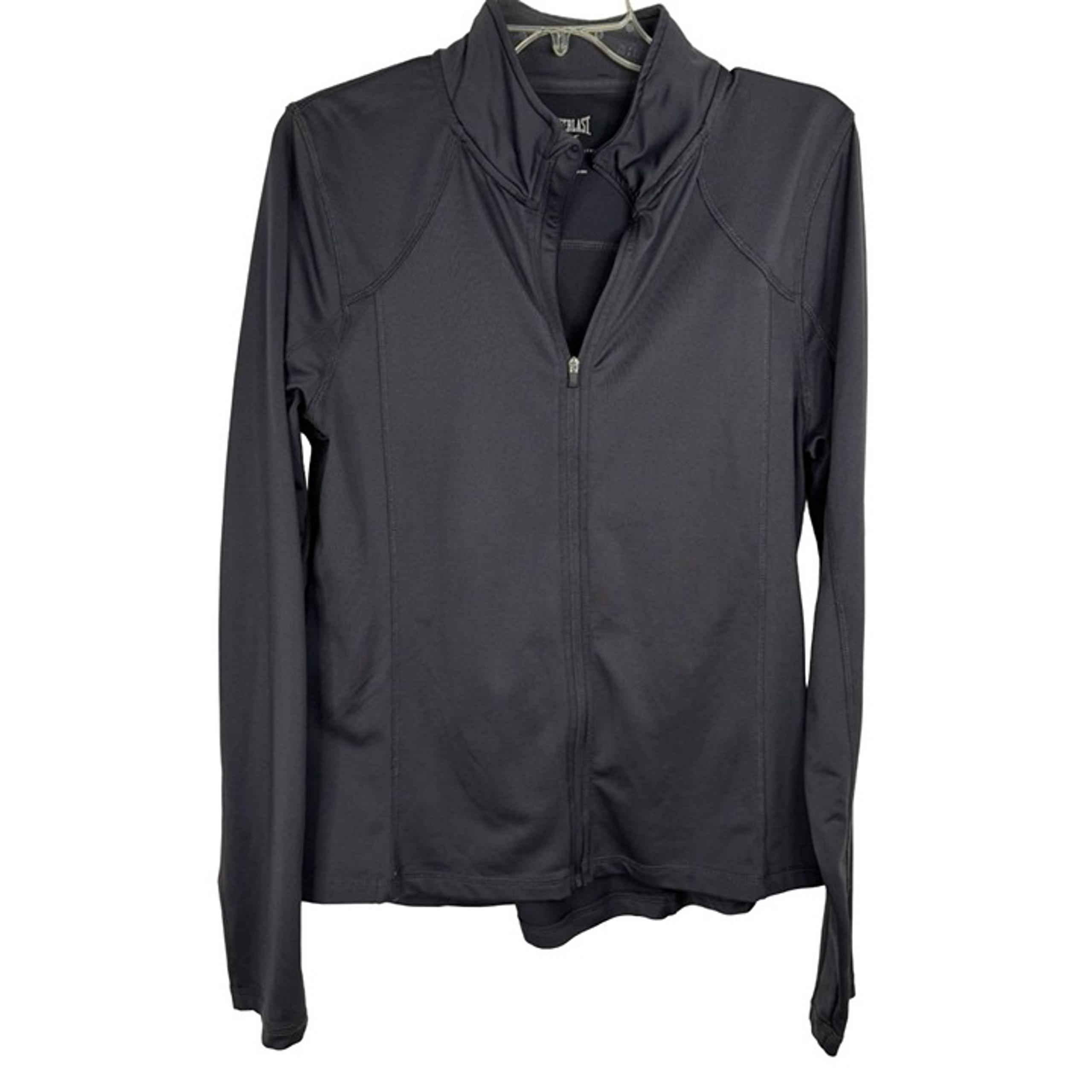 Everlast Dark Grey Full Zip Jacket Athleisure Activewear Casual Women's Lg EUC