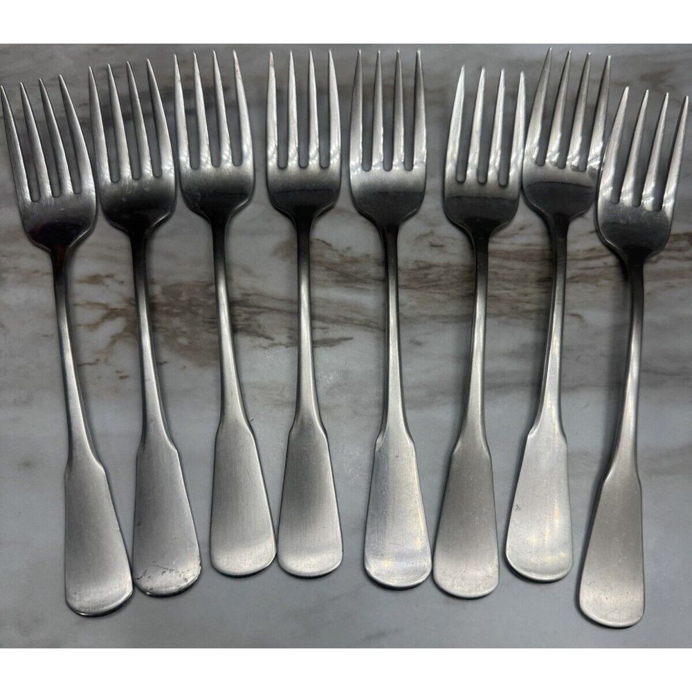 8 Oneida MINUTE MAN Colonial Boston SSS Stainless Satin Salad Forks