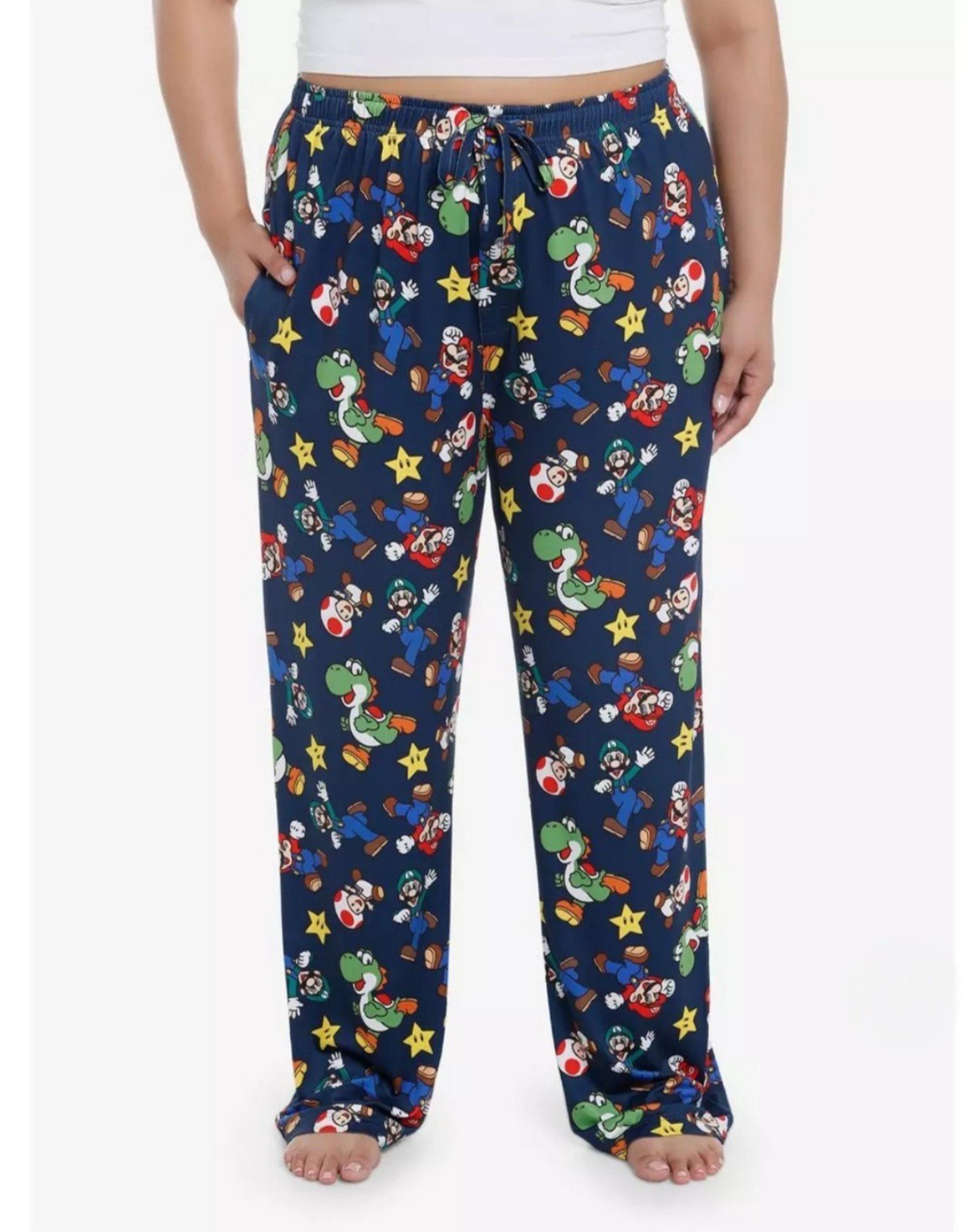 Super Mario Bros. Characters Girls Pajama Pants Plus Size