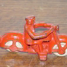 Vintage Cast Iron 3 Inch Motorcycle Toy