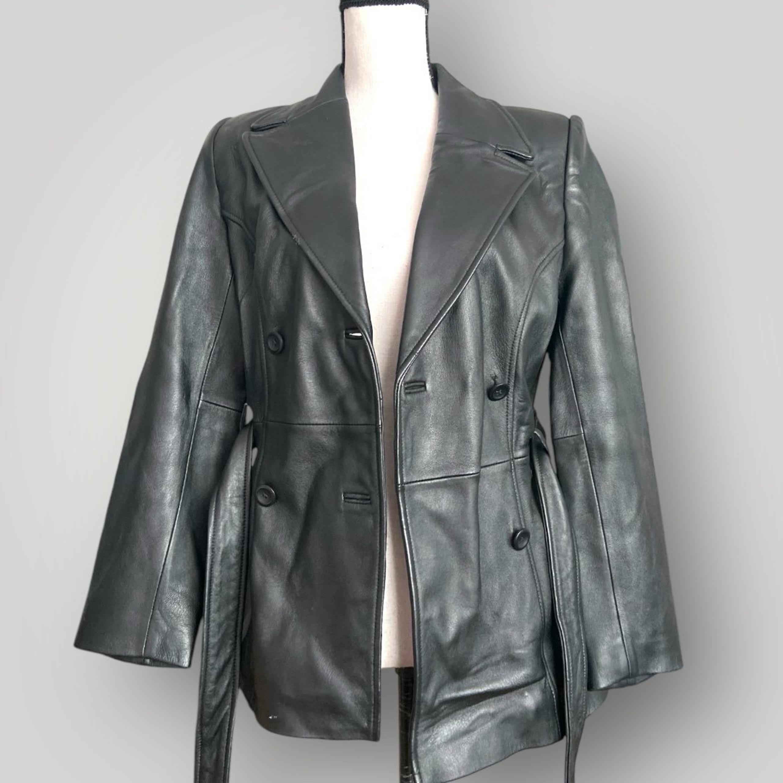 Genuine leather jacket vintage 90s fashion