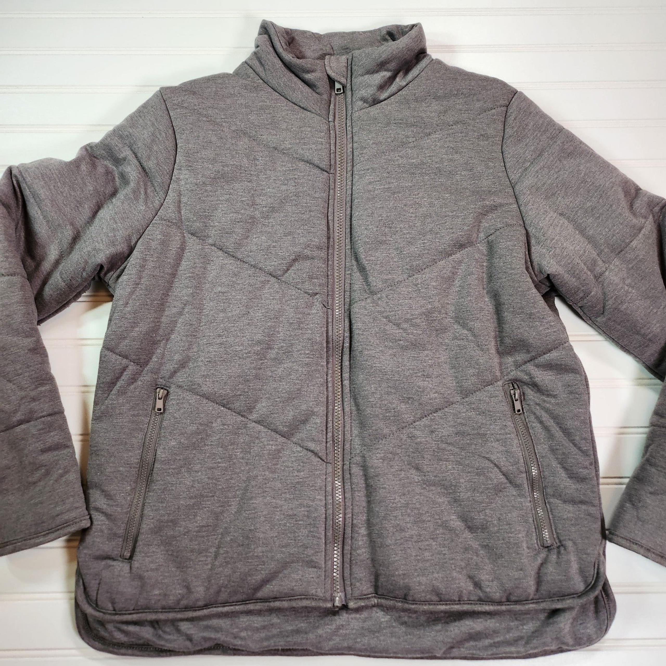Three Dots | Gray Quilted Jacket | Medium