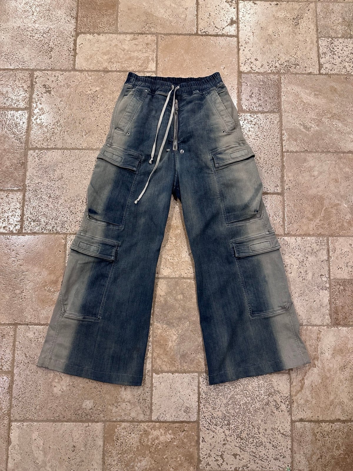 Rick Owens EDFU SS23 Bela Pearl Cargo Denim Jumbo Pants