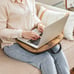 SONGMICS Lap Desk | Rustic Brown Bed Tray | Laptop Table with Cushion & Handle