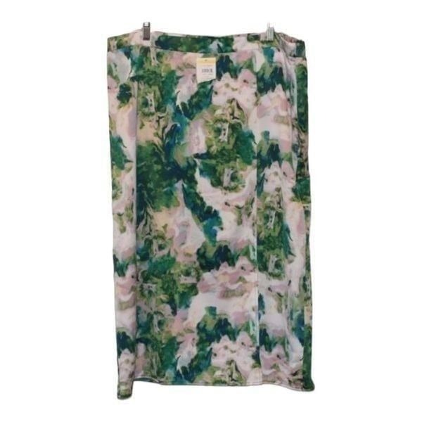 NEW Halogen Multicolor Floral Midi Skirts Women's Size 1X