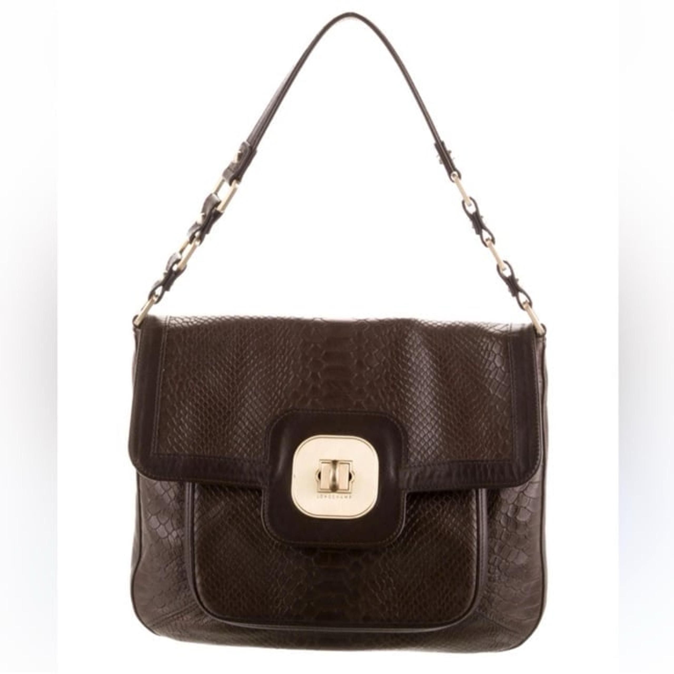 Longchamp Embossed Leather Gatsby Shoulder Bag