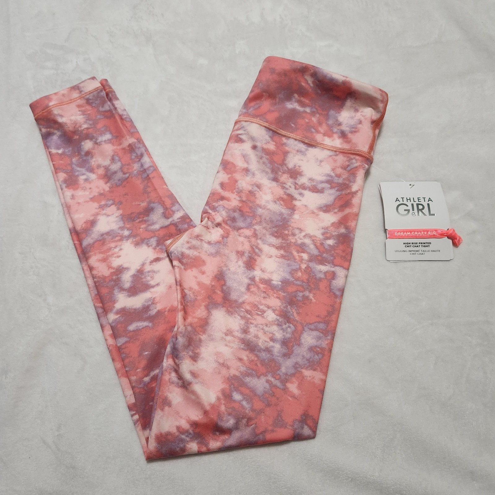 NWT Athleta Girl High Rise Printed Chit Chat Tights Leggings