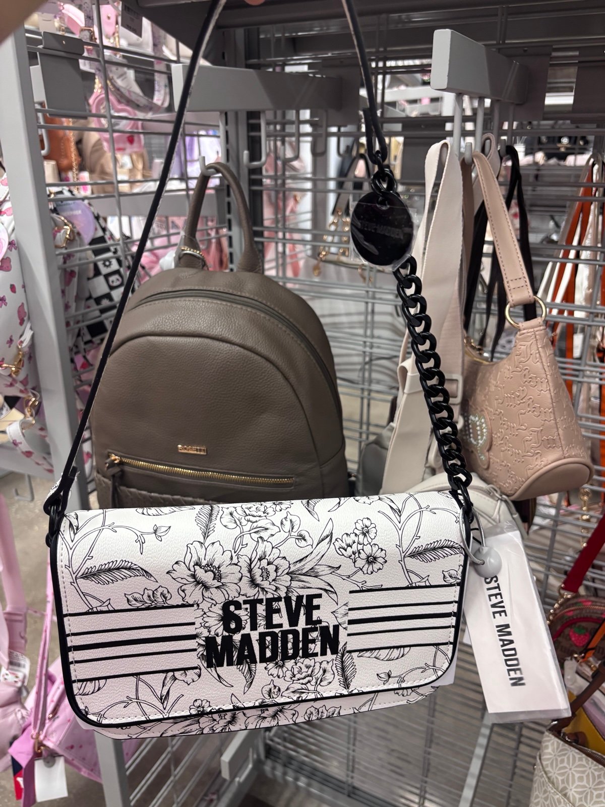 Steve madden white and black shoulder bag