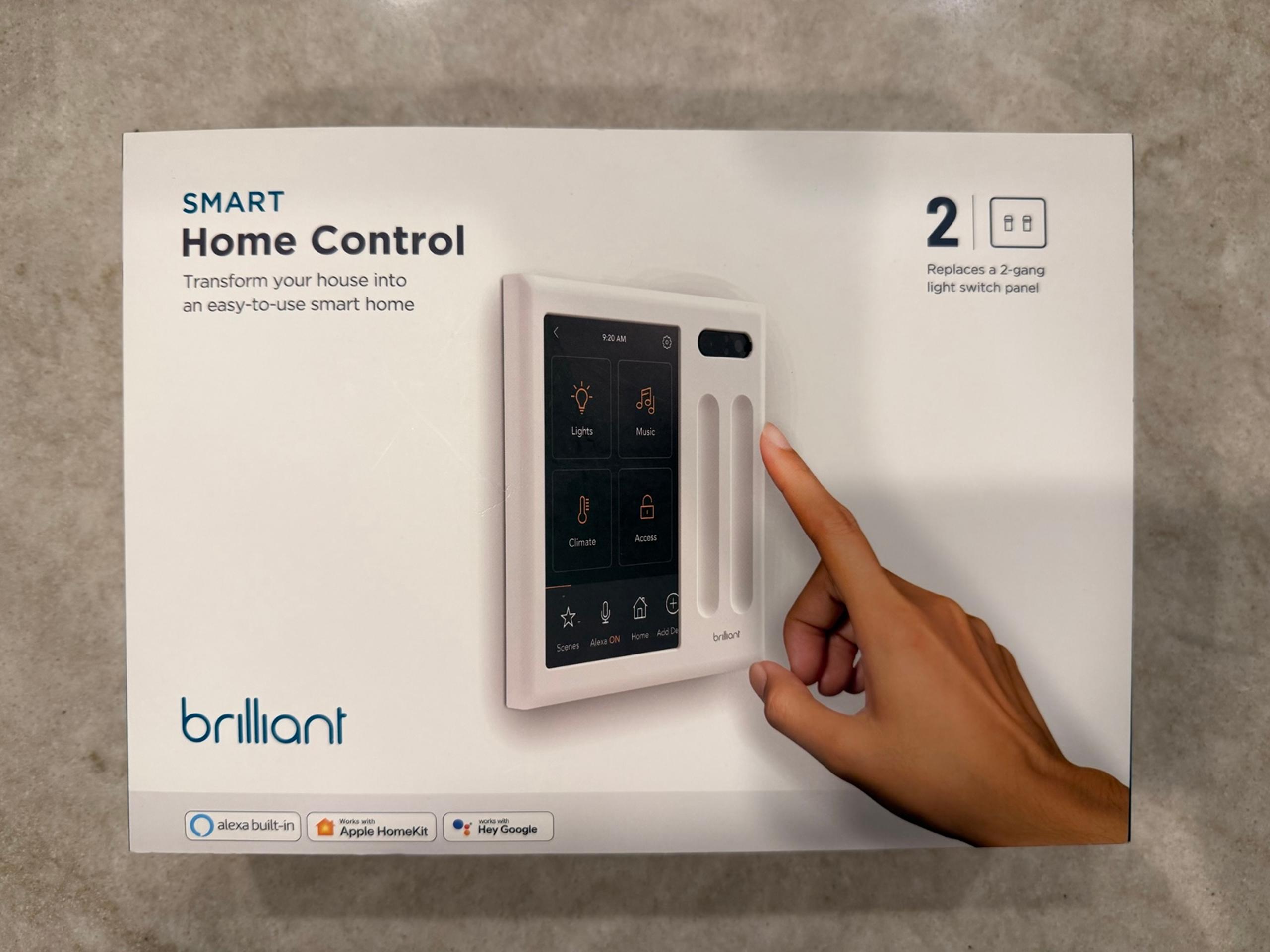 Brilliant Smart Home Control (2-Switch Panel) — Alexa Built-In