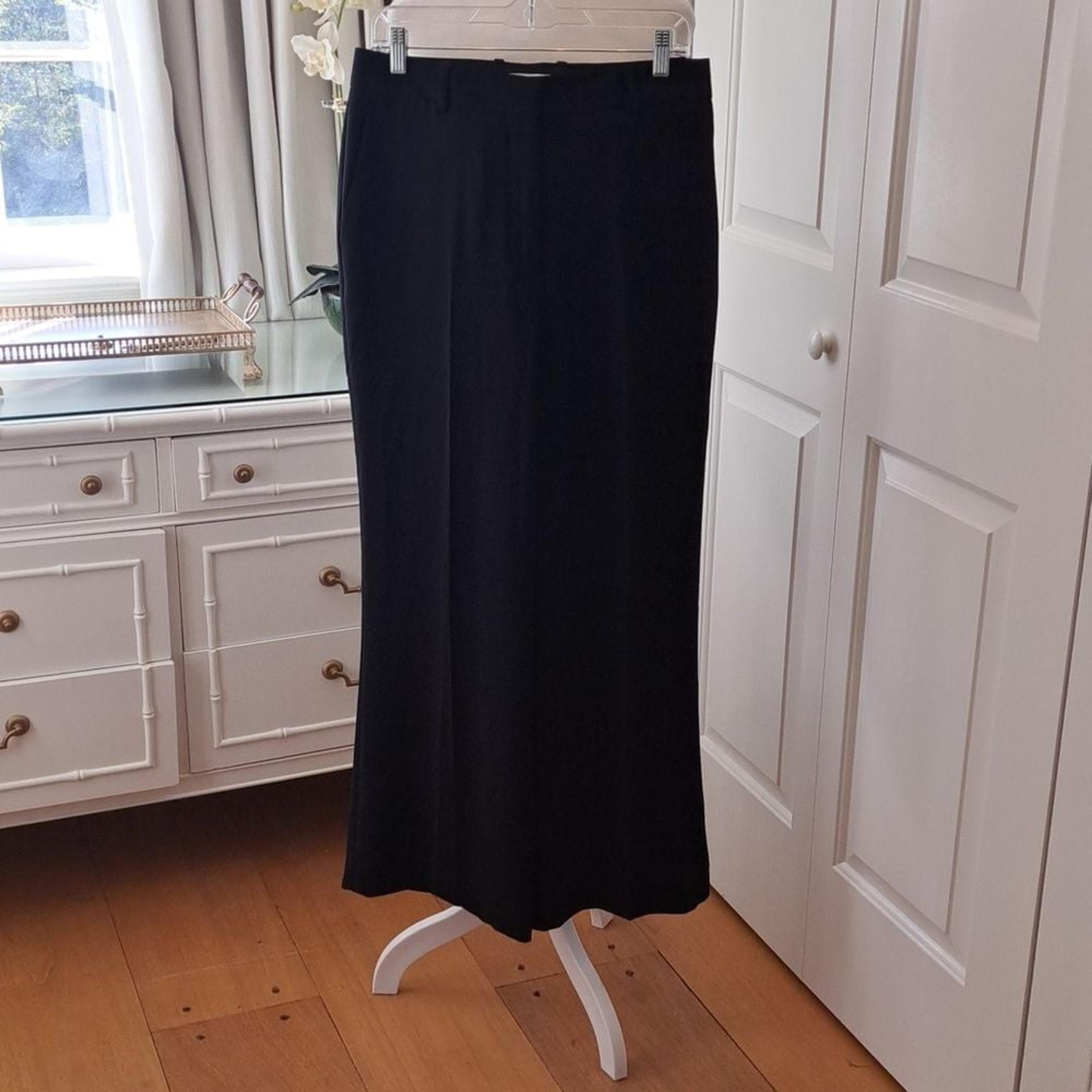 NWT REISS Womens Margeaux Wide Leg Trouser Black Pants Size 8P