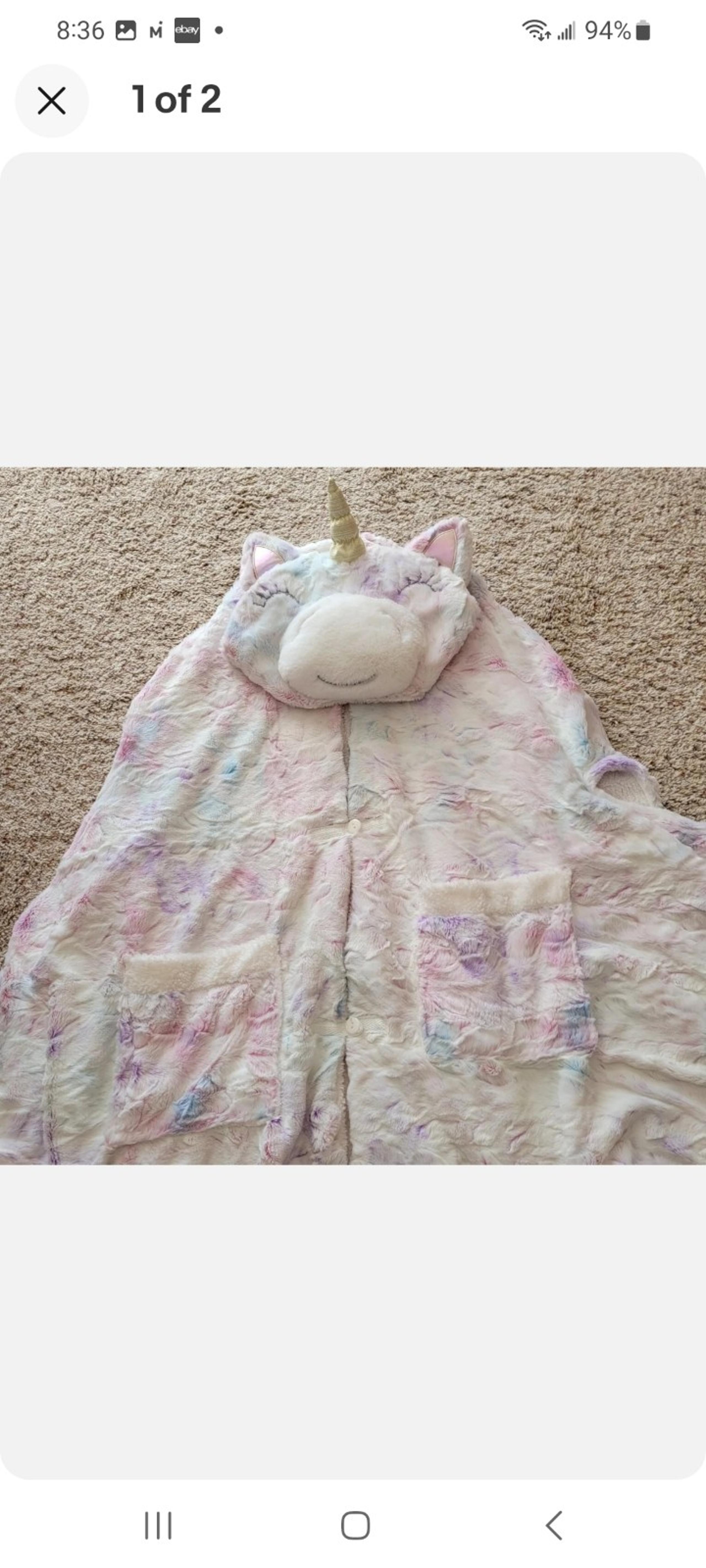 Member's Mark Cozy Plush Hooded Unicorn Wrap Blanket