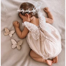Baby Butterfly Fairy Romper- Vanilla