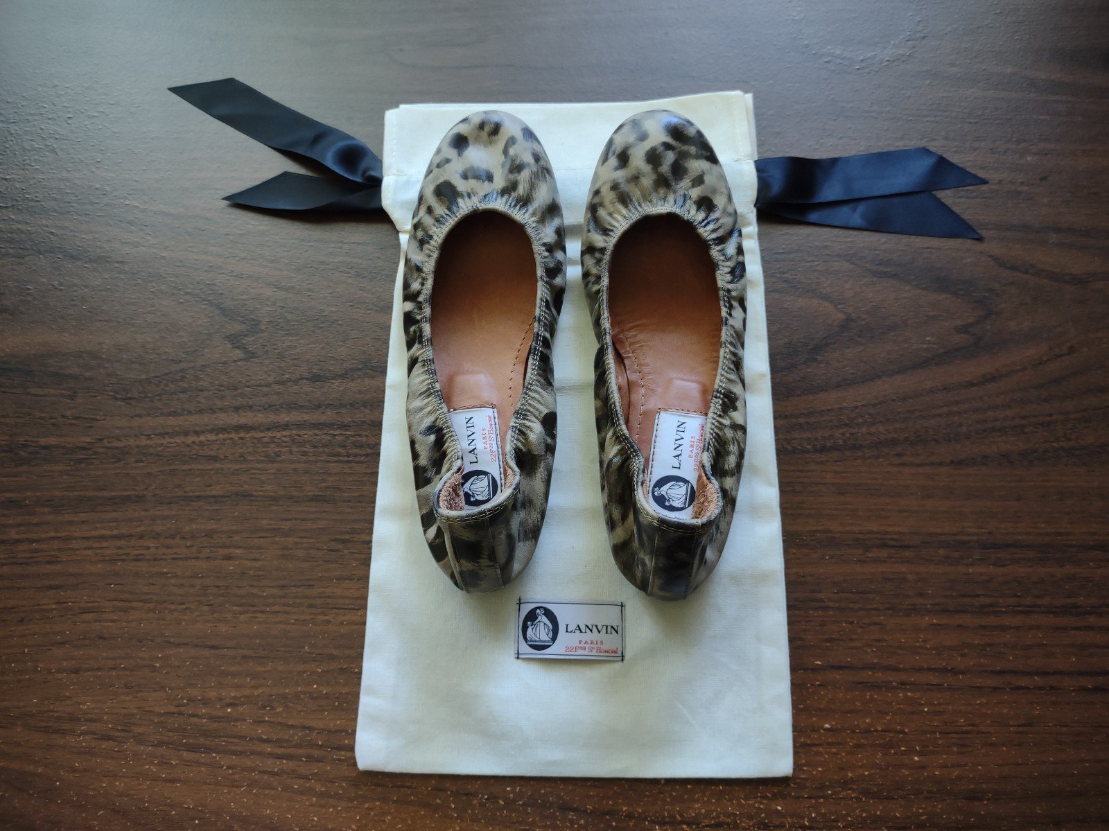 Lanvin leopard-printed leather ballerina flats Eu35