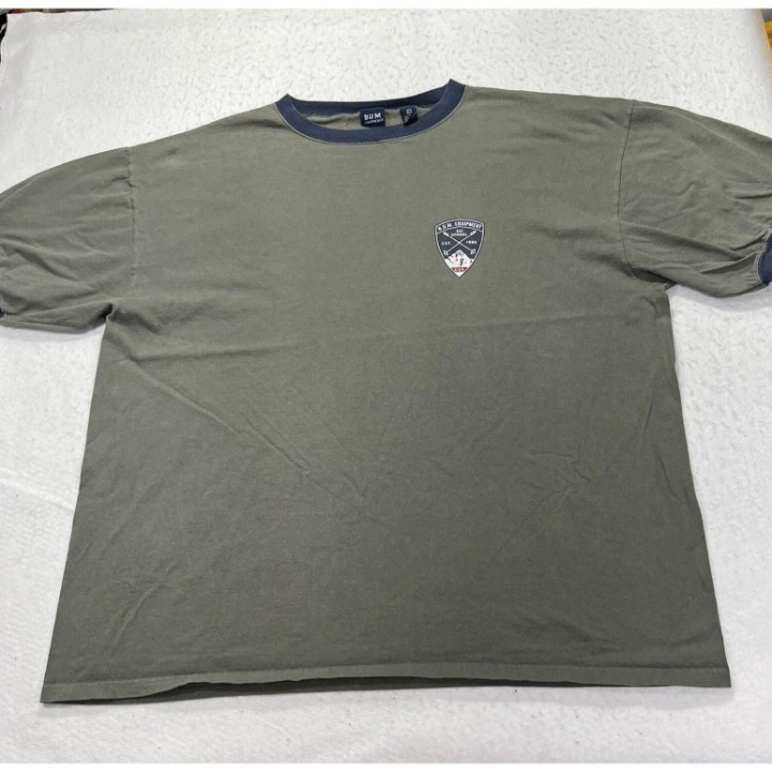 Vintage B.U.M. Equipment Men's XL Short Sleeve Ski School USA Ringer T Shirt