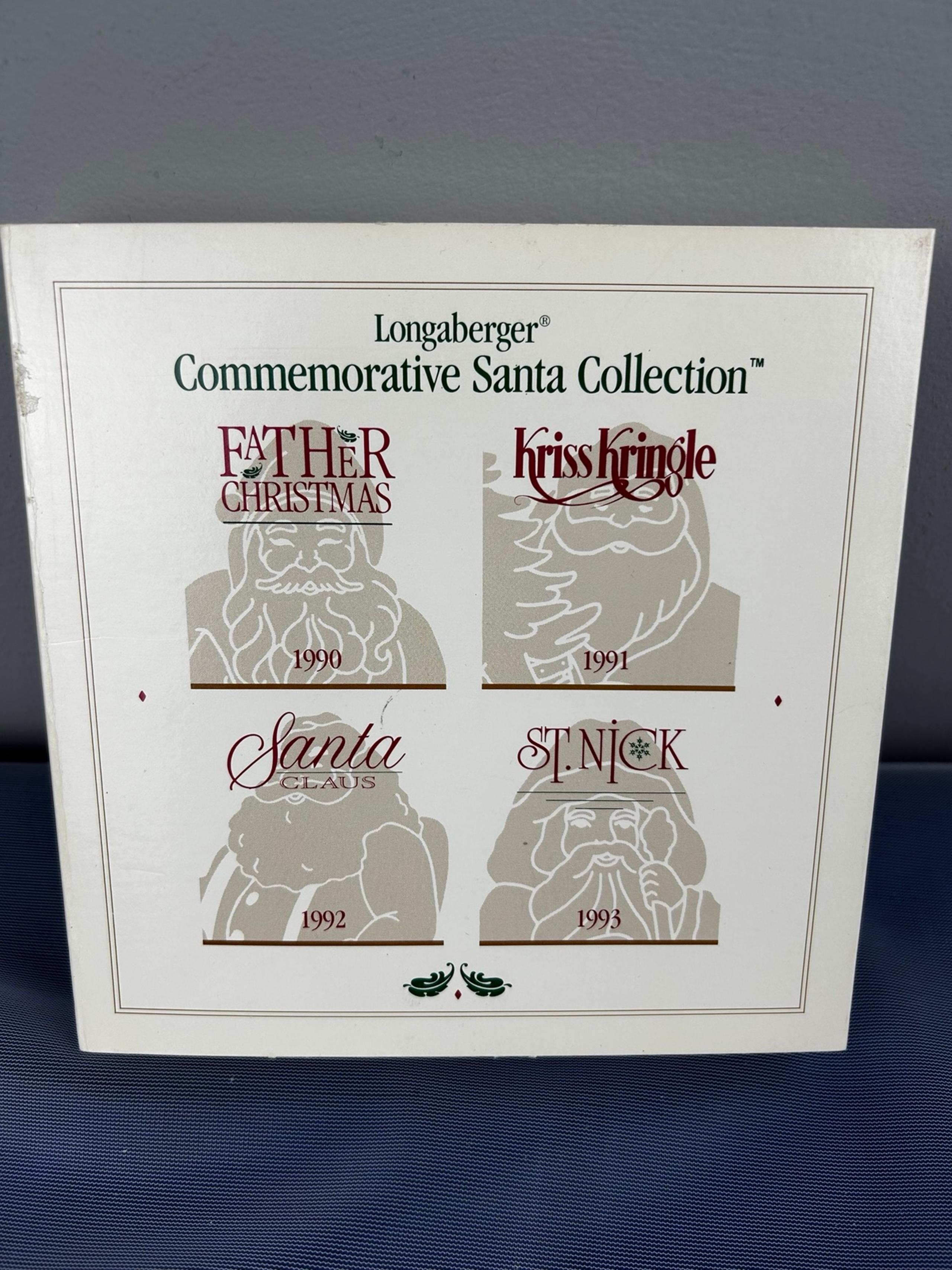 Longaberger 1993 Commemorative Santa Collection Christmas Pewter Ornaments 70661