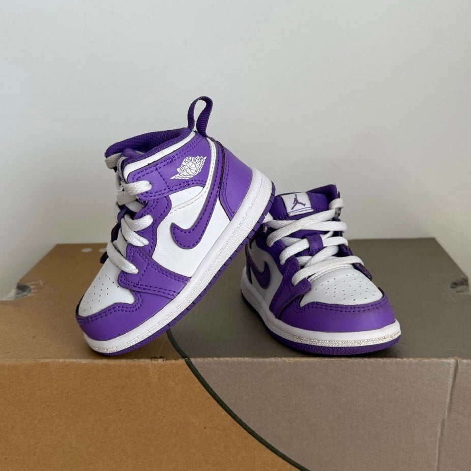 Nike Air Jordan 1 Mid ‘Purple Venom’ Toddler Sneakers- SZ 5 C