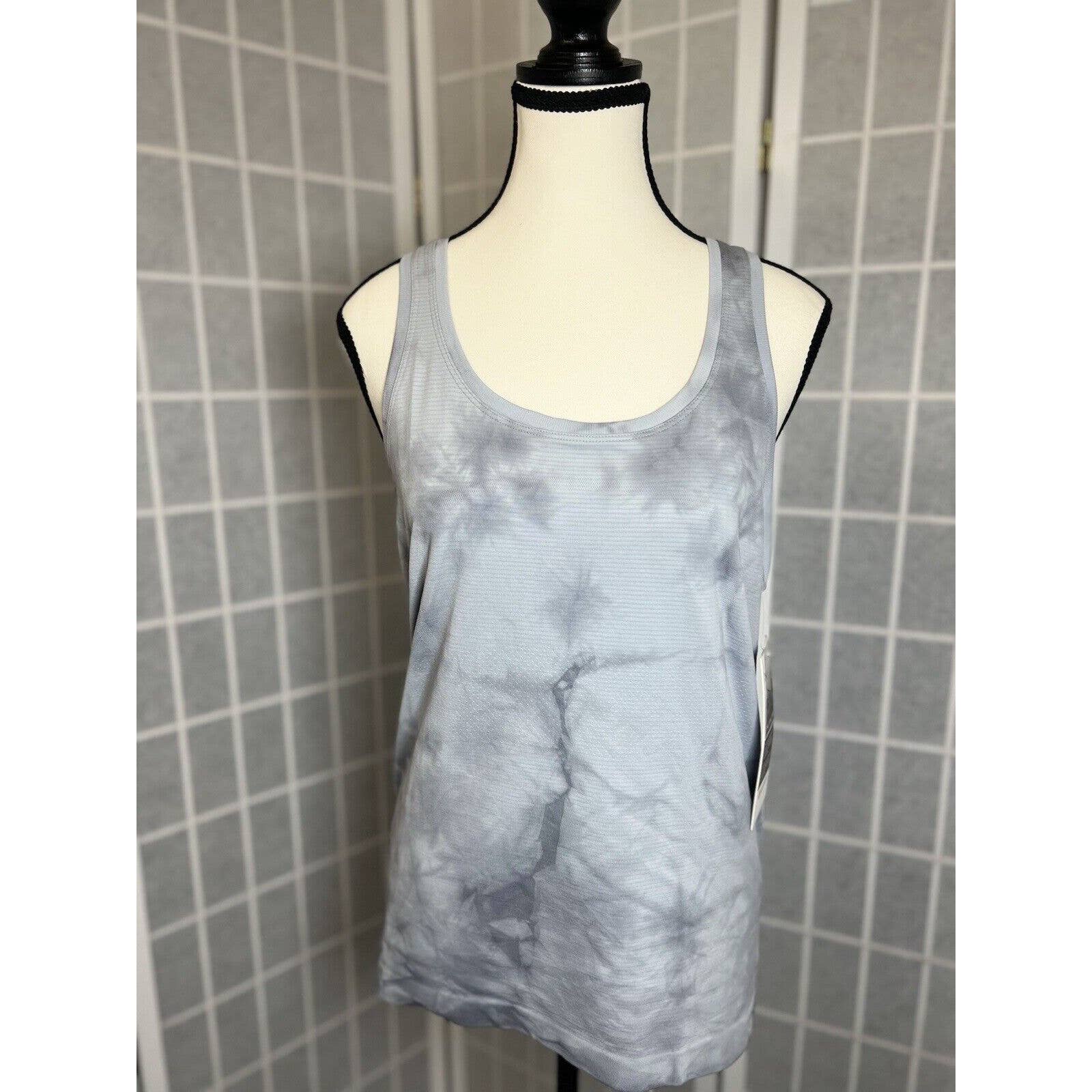 NWT Lululemon Swiftly Tech Racerback Tank Top 2.0 Wash Marble Dye Gray Sz 8